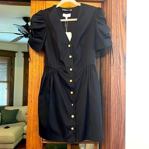 & Other Stories- Black dress with gold button accents